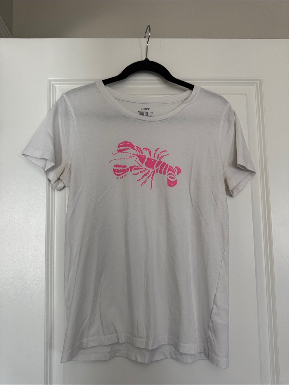 J. Crew Collection Tee White with Pink Lobster Graphic
